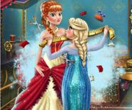 Elsa Anna'ya Elbise Dikiyor