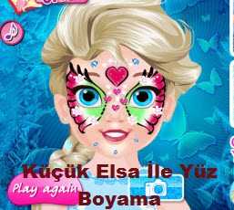 Küçük Elsa İle Yüz Boyama